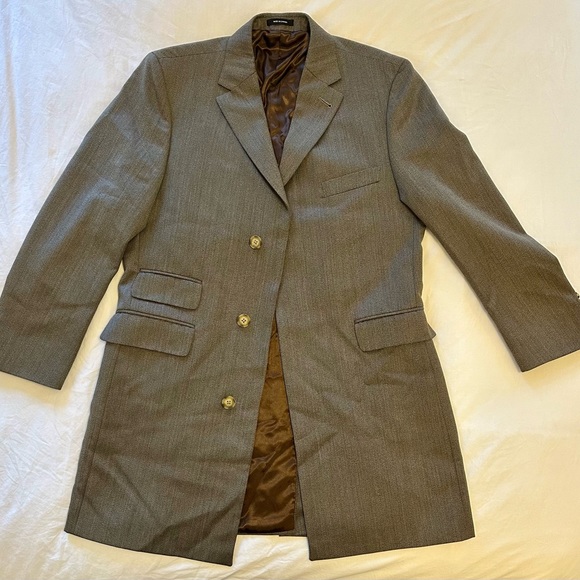 J. PRESS 100% Wool Topcoat/Overcoat Olive Brown Size 40R Ivy Style - Picture 2 of 14